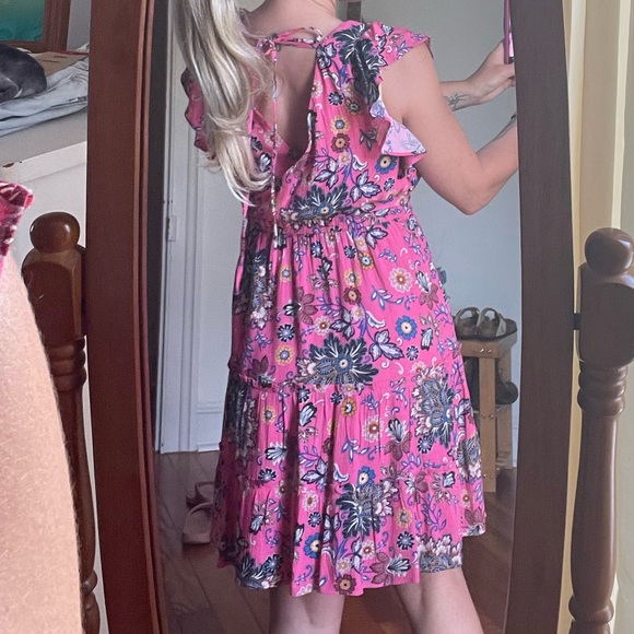 LOFT EXTRA SMALL PETITE BRIGHT PINK SUMMER DRESS SHORT NEVER WORN - Picture 4 of 16